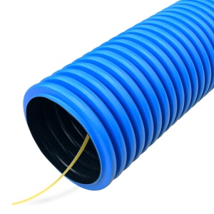 Труба гофрированная двустенная ПНД гибкая тип 450 (SN26) с/з синяя д50 (50м/уп) Промрукав