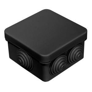 Коробка распределительная 40-0200-9005 для о/п безгалогенная (HF) черная 70х70х40 (132шт/кор) Промру