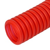 Труба гофрированная ПНД защитная для МПТ (пешель) красная д20/14,1 (100м/4800м уп/пал) Промрукав