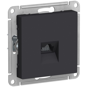 Розетка ATLASDESIGN компьютерная RJ45 механизм карбон (ATN001083)