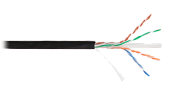 NETLAN U/UTP 4 пары,Кат.6 (Класс E),250МГц,одножильный,внешний,PE до -40C,черный,