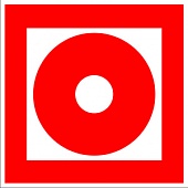 Знак ФЭС F10 «Кнопка включения установок (систем) пожарной автоматики» (пленка 200*200 мм)
