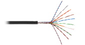 NETLAN U/UTP 10 пар,Кат.5 (Класс D),Гц,одножильный,внешний,PE до -40C,черный,