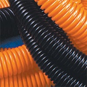 Труба ПНД гибкая гофр. д.20мм, тяжёлая с протяжкой, 100м, цвет оранжевый