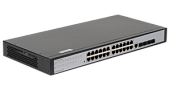 Управляемый коммутатор L2 GIGALINK 24 Base-T 10/100/1000Mb/s портов, 4 SFP 1000Mb/s, 1 Console. 1U 1