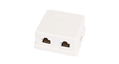 Настенная розетка NETLAN,2 порта,Кат.5e (Класс D),Гц,RJ45/8P8C,110,T568A/B,неэкранированная,белая,уп