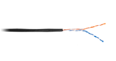 NETLAN U/UTP 2 пары,Кат.5 (Класс D),Гц,одножильный,внешний,PE до -40C,черный,