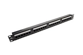 Коммутационная панель кат.5е, UTP, 19", 1U, 24хRJ45, 568A/В, черный