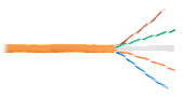 NETLAN U/UTP 4 пары,Кат.6 (Класс E),250МГц,одножильный,внутренний,LSZH нг(B)-HF,оранжевый,