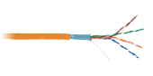 NETLAN F/UTP 4 пары,Кат.5e (Класс D),Гц,одножильный,внутренний,LSZH нг(B)-HF,оранжевый,